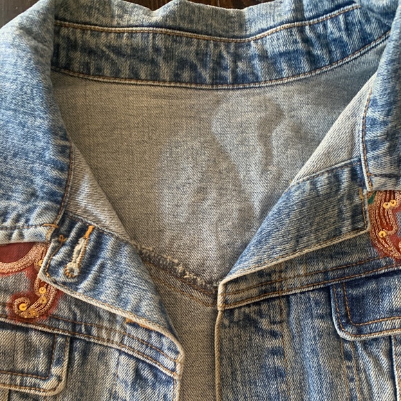 One of a Kind, Embellished, No Buttons Jean Jacket - Picture 4 of 6